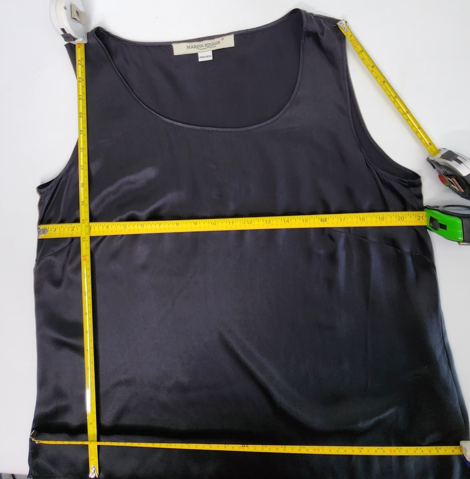 Marina Rinaldi Sz L-XL Top Silk Black Soft
