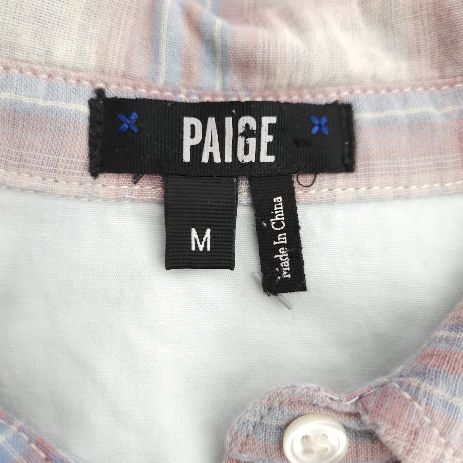 Paige Shirt Plaid Long Sleeve Button Up Collared Lined Top Womens Medium