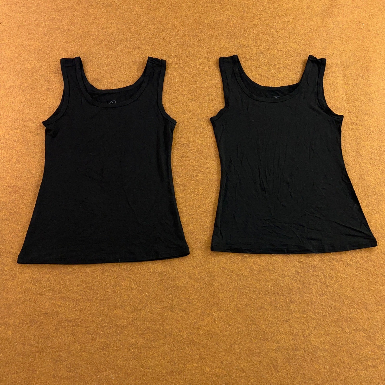 Bamboo Cool Womens Small Black Bamboo Viscose Stretch Scoop Neck Tank 2 Pack New