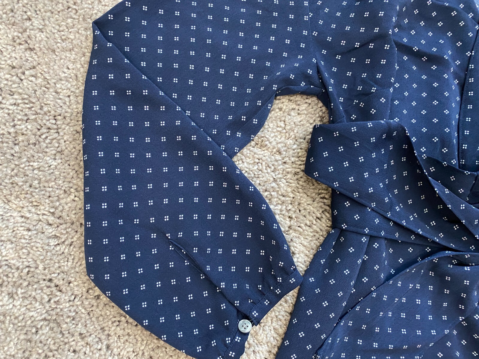 J Crew Women’s Blouse XXS 2XS Wrap Top Blue Relaxed Corporate Office Casual