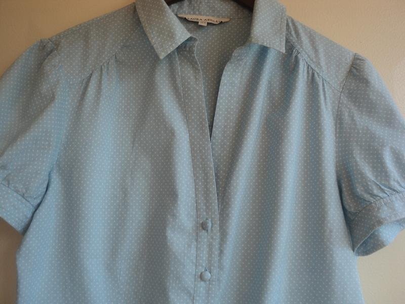 Women Laura Ashley shirt white cotton 40/L/48 #A20F