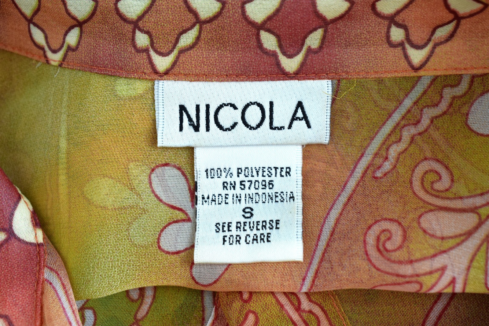 Women’s Nicola Floral Blouse Long Sleeve Transparent SMALL Multicolor