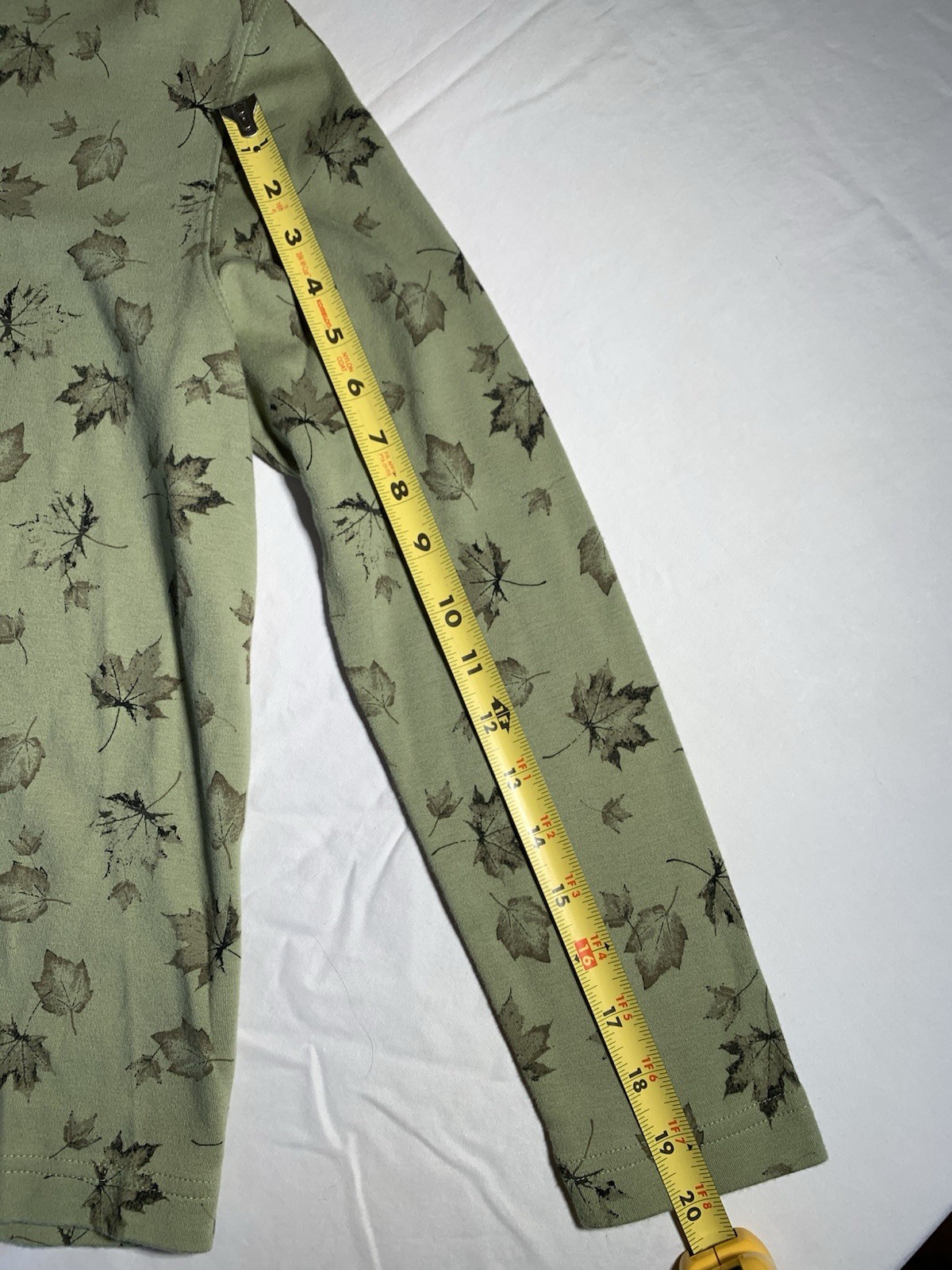 Vintage Style Fall Leaf Turtle Neck Granny Core Whimsical Naturalist Long Sleeve
