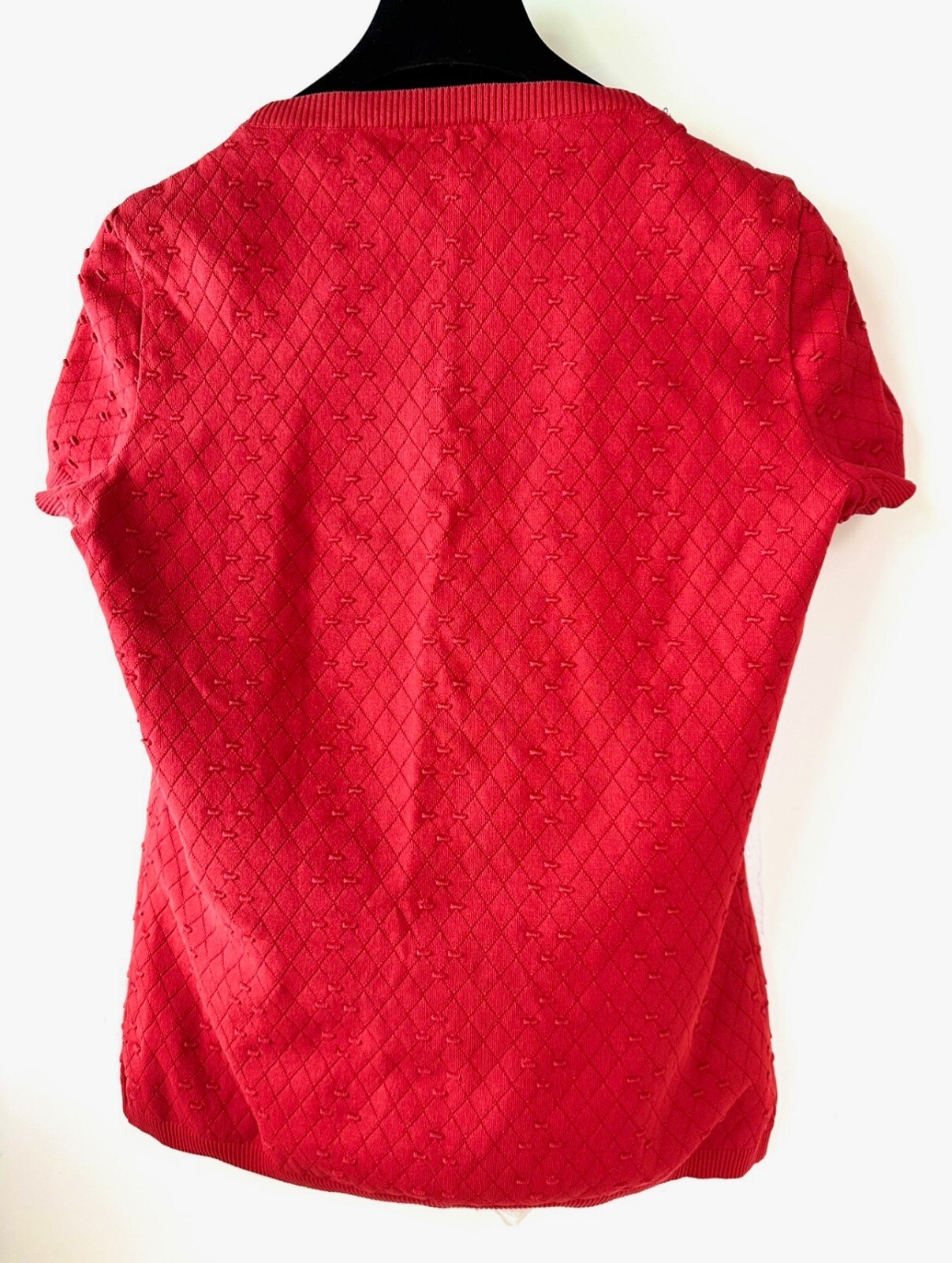 3K Chanel 2014 Barbie Red Sweater Top 36 38 40 4 6 8 T-Shirt White CC Logo S M