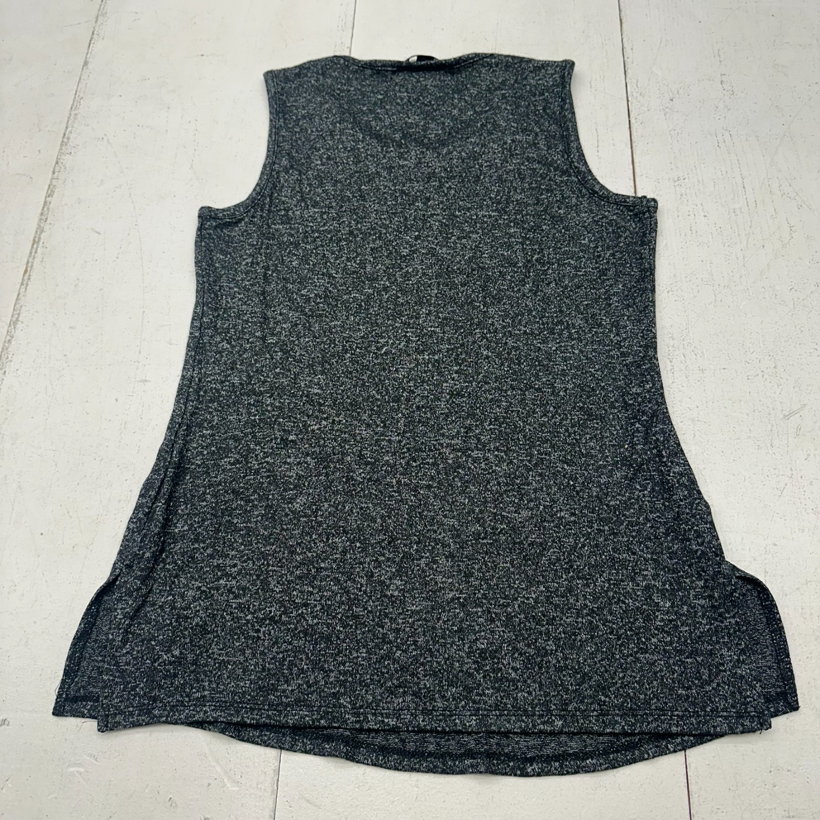 Nina Leonard Dark Heather Grey Sleeveless Racerback Knit Tank Top Women’s S Tall