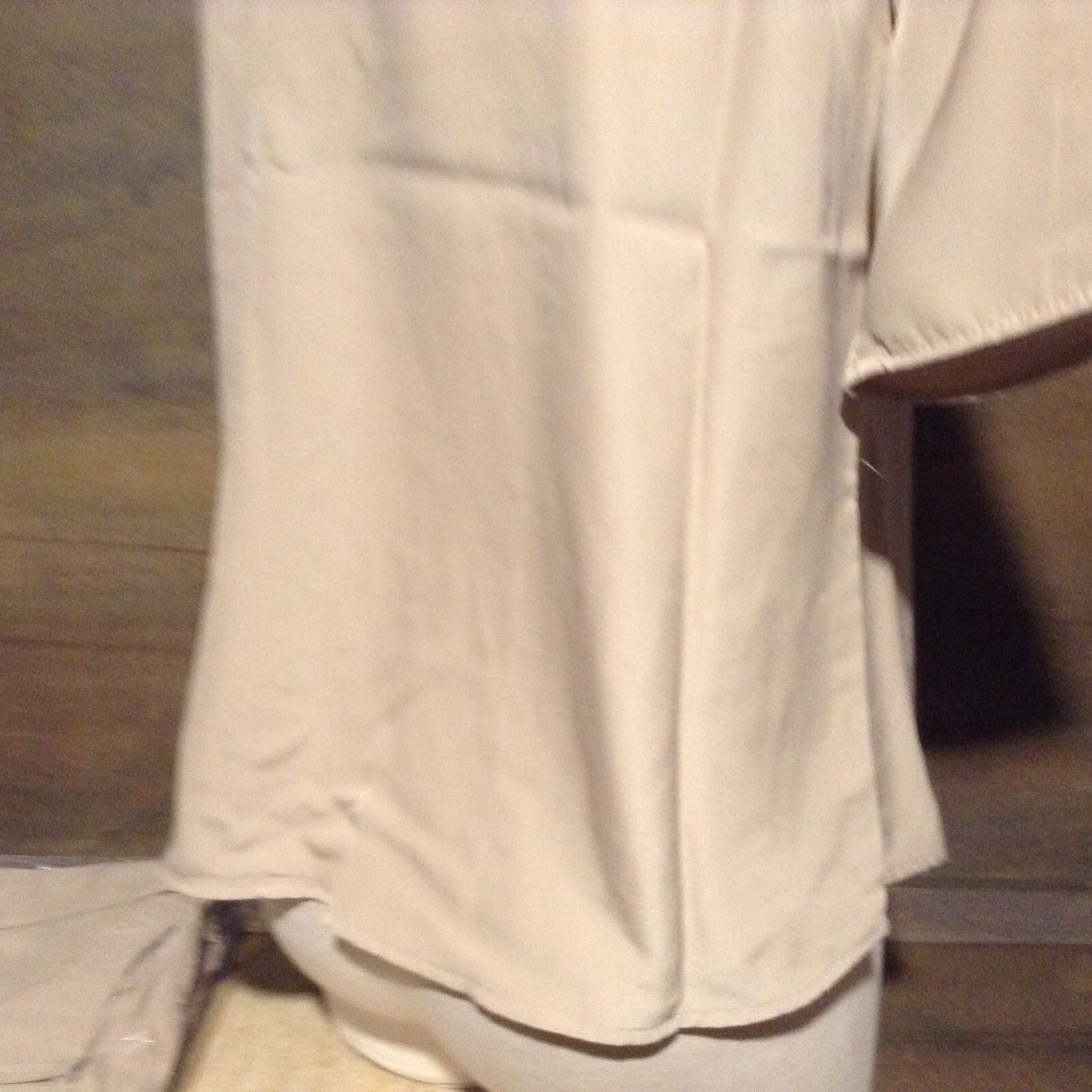 BEDFORD FAIR NEW SQUARE NECK SHINEY BLOUSE SHORT SLV BLACK BLUE OR TAN PS PM