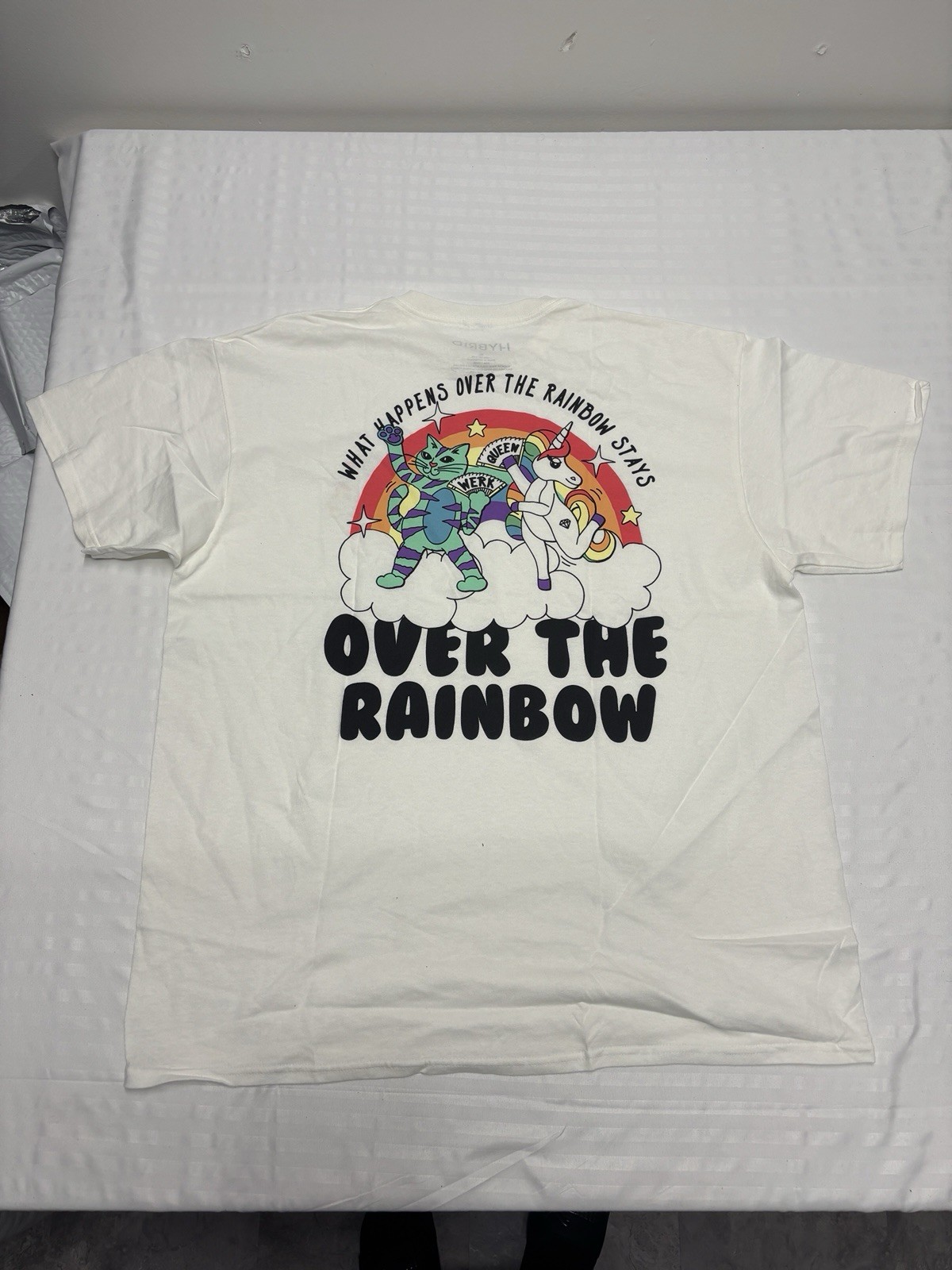 Hybrid Apparel Pride Over The Rainbow Queen Back Hit Graphic T-shirt XL EUC