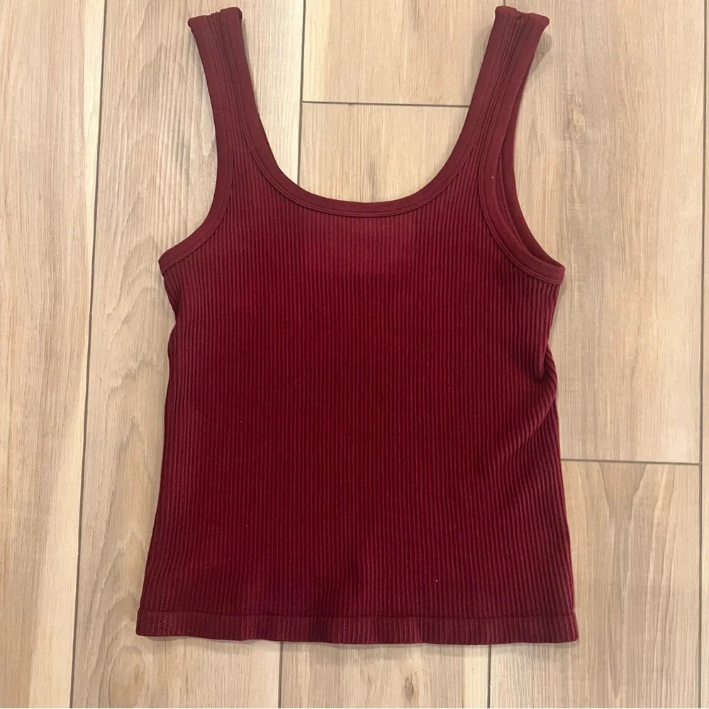 NWOT Grace & Lace Brami Tank L/XL – Red Wine Waist Length Seamless Layering Top