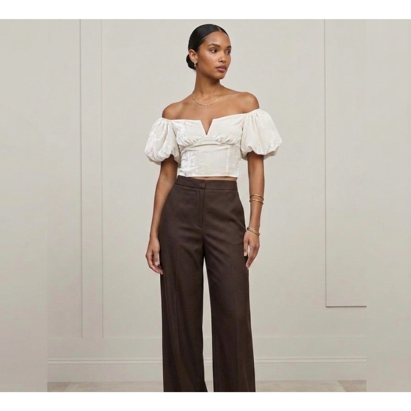 Reformation Amina Velvet Top Size 8 Fior Di Latte Corset Bodice Romantic