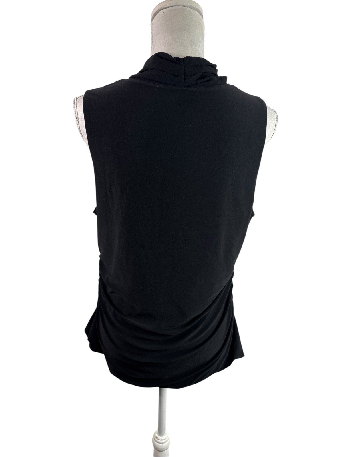 White House, Black Market Women’s Plus 1X Slinky Knit Tank Shell Black Chiffon N