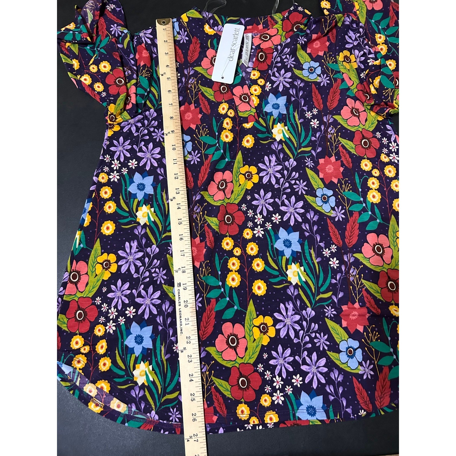 Dear Scarlett Blouse Women S Purple Floral Lizzy Top NEW Garden Party Artsy Chic