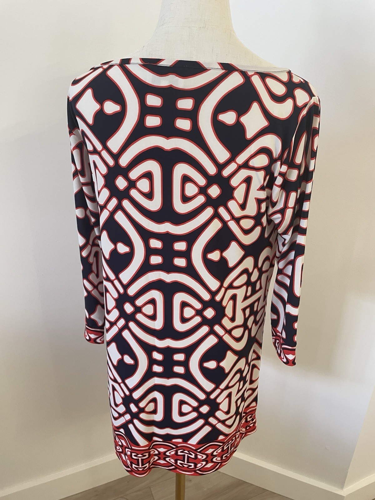 LAUNDRY by Design Sz. 8 Geometric MultiColored Stretch Tunic Top/Shift Classic