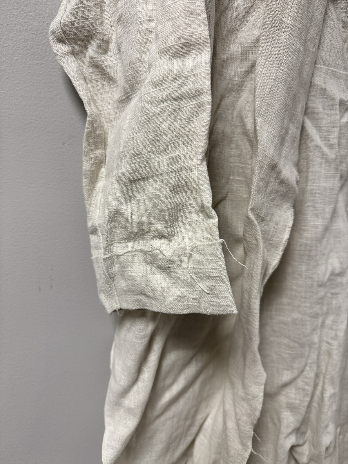 J. BASTING Linen Blend Button Up Shirt Dress Made in Korea Size Small