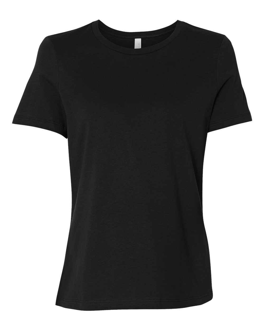 Bella + Canvas B6400 Small Black Jersey Cotton Womens Relaxed Fit Tee Shirt