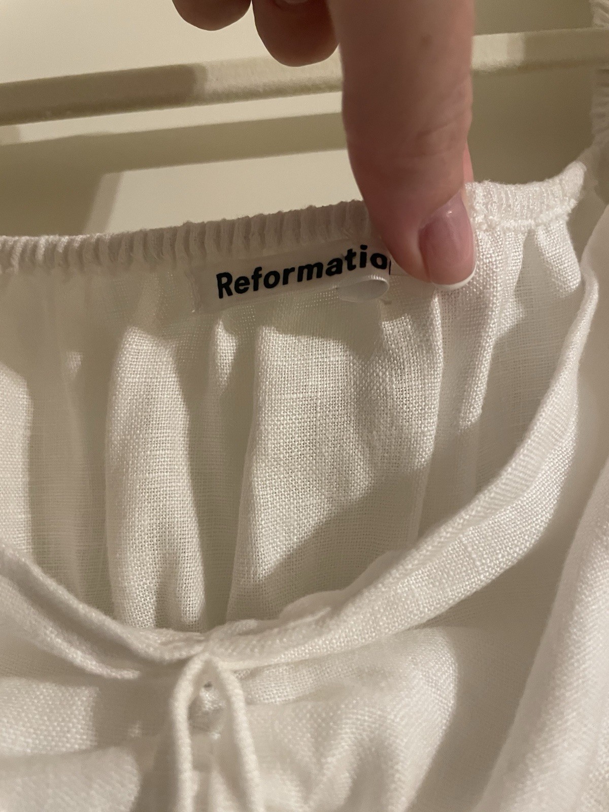Reformation White Linen Haven Top/ S