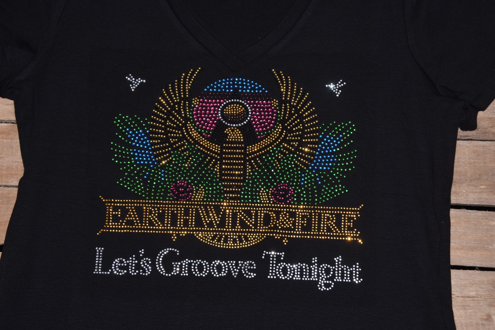 Earth Wind & Fire rhinestone bling shirt or tank XS S M L XL XXL 1X 2X 3X 4X 5X