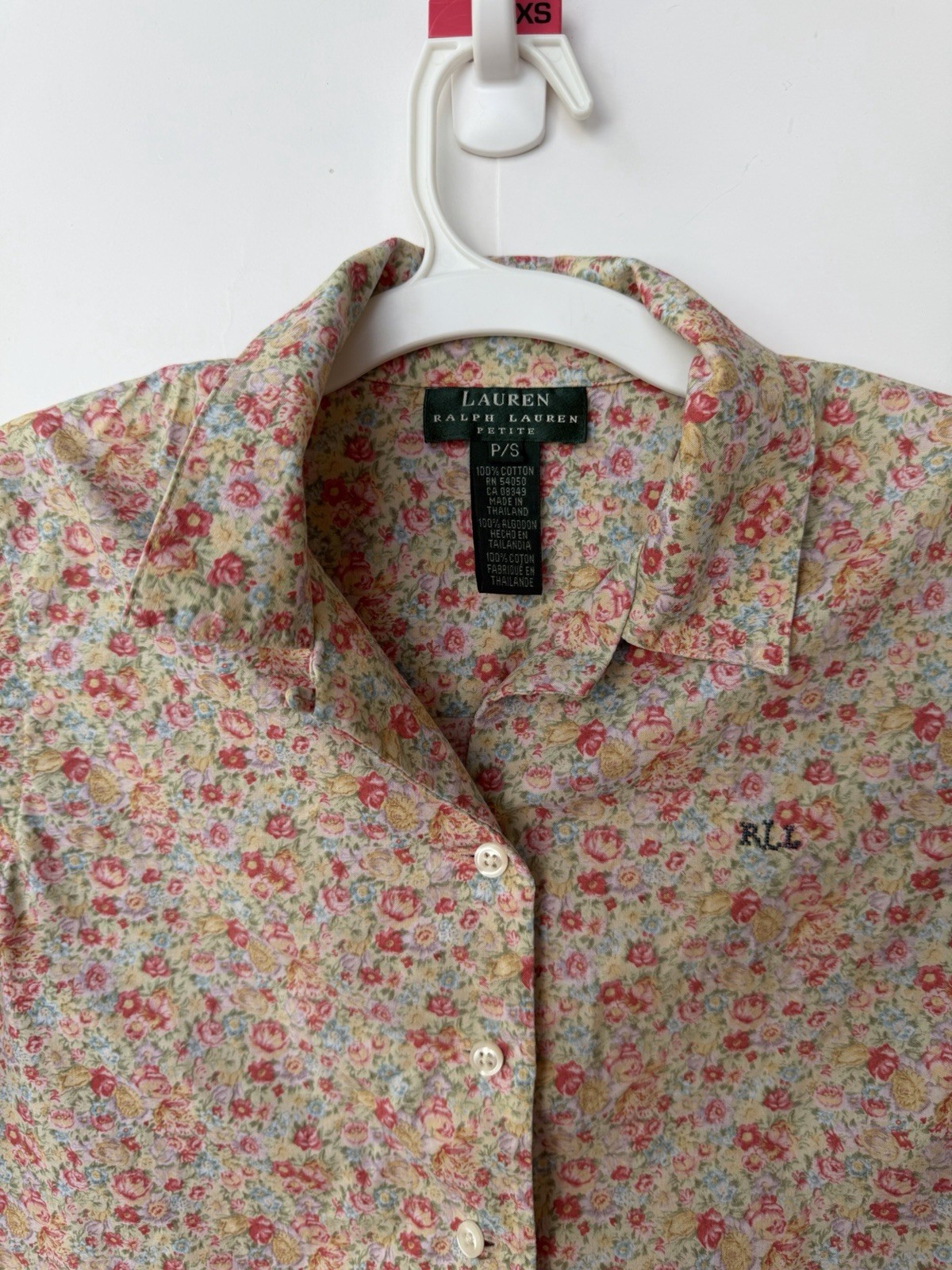 Ralph Lauren P/S Women Shortsleeved Cotton cute LLR Embroidered Logo Button Up