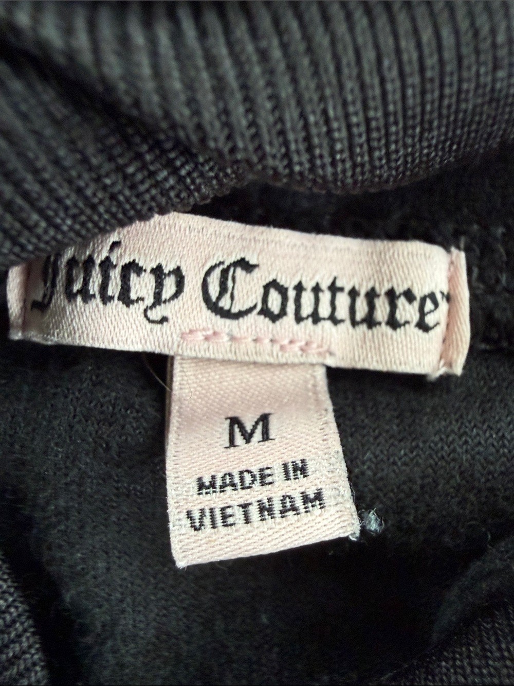 NWOT Juicy Couture Black Velour Zip-Up Hoodie Jacket