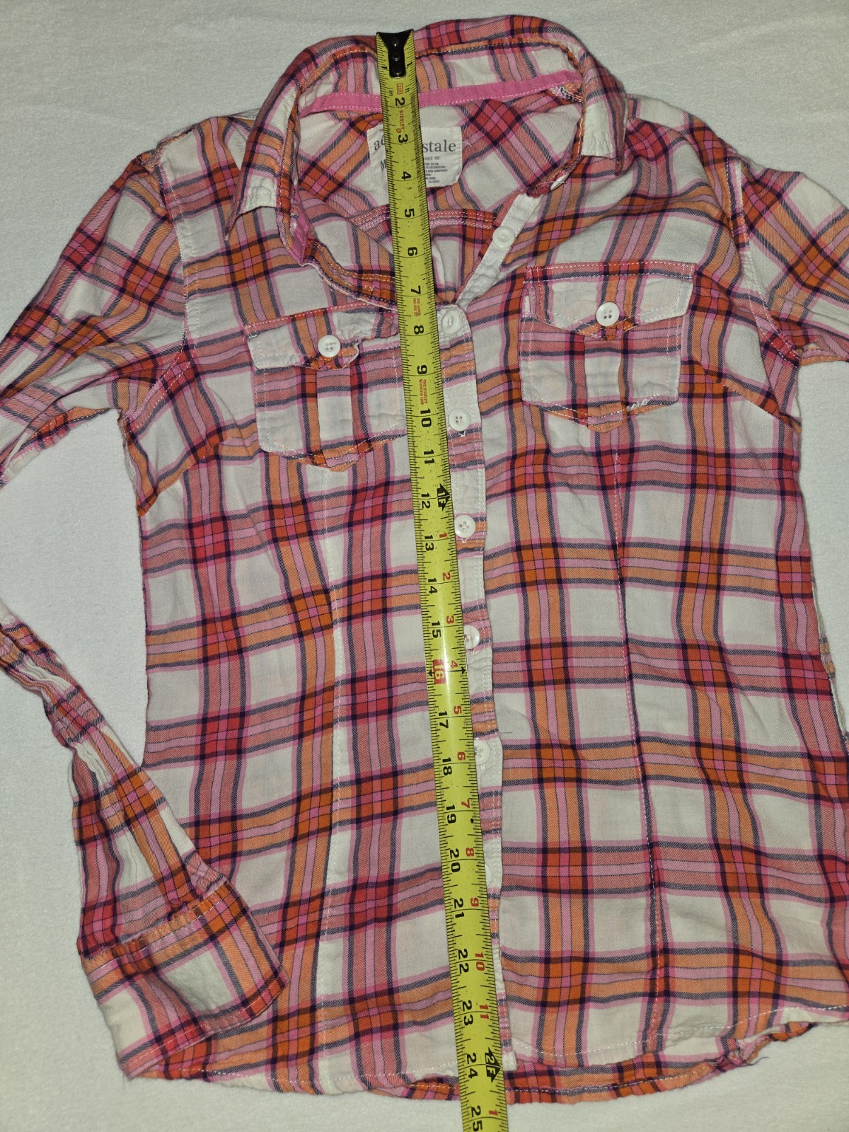 Aeropostale Button Down Women’s Pink And White Plaid Size M