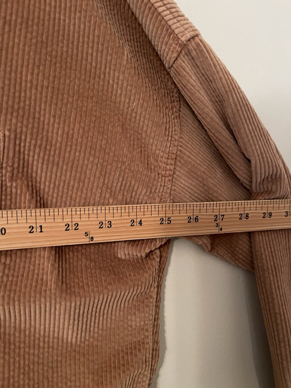 American Eagle Corduroy Cropped Button Up Shirt Jacket Shacket Brown TanLarge L