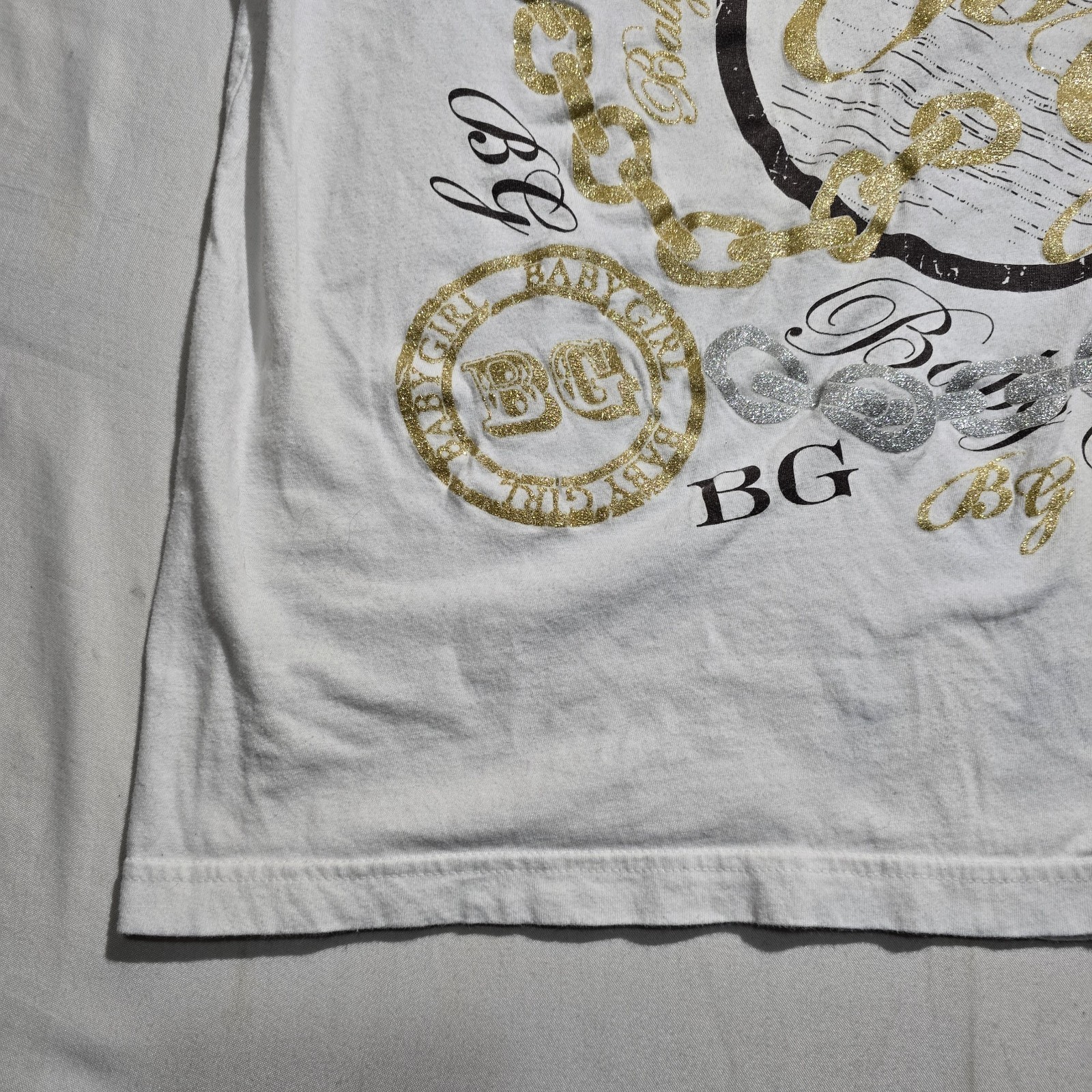 Y2k Zoey Beth White T Shirt Womens Size XL Baby Girl BG