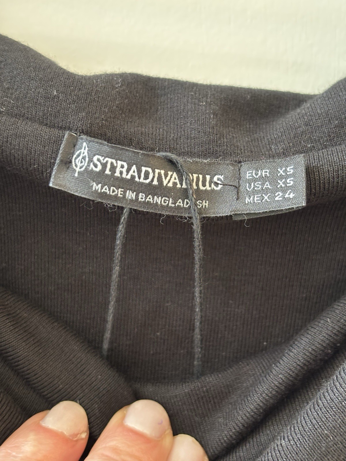 Stradivarius Off Shoulder Foldover Top XS Black Fitted Stretch NWT Portugal