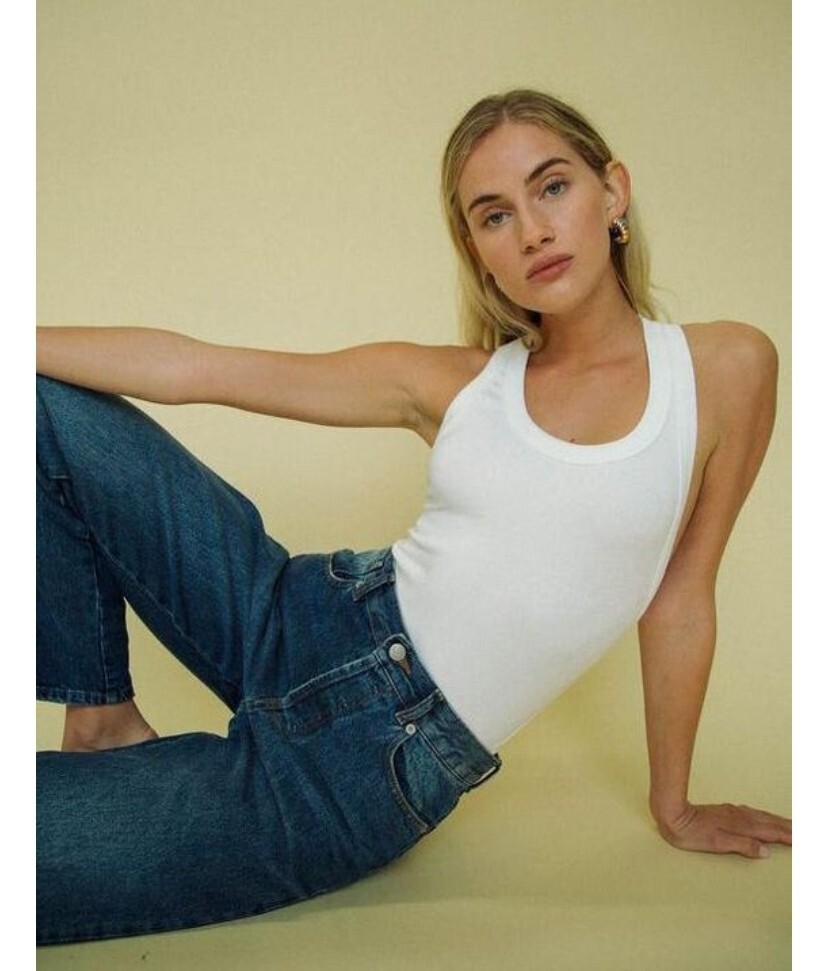 THE LINE BY K Suki ribbed stretch-cotton jersey thong bodysuit White XL New