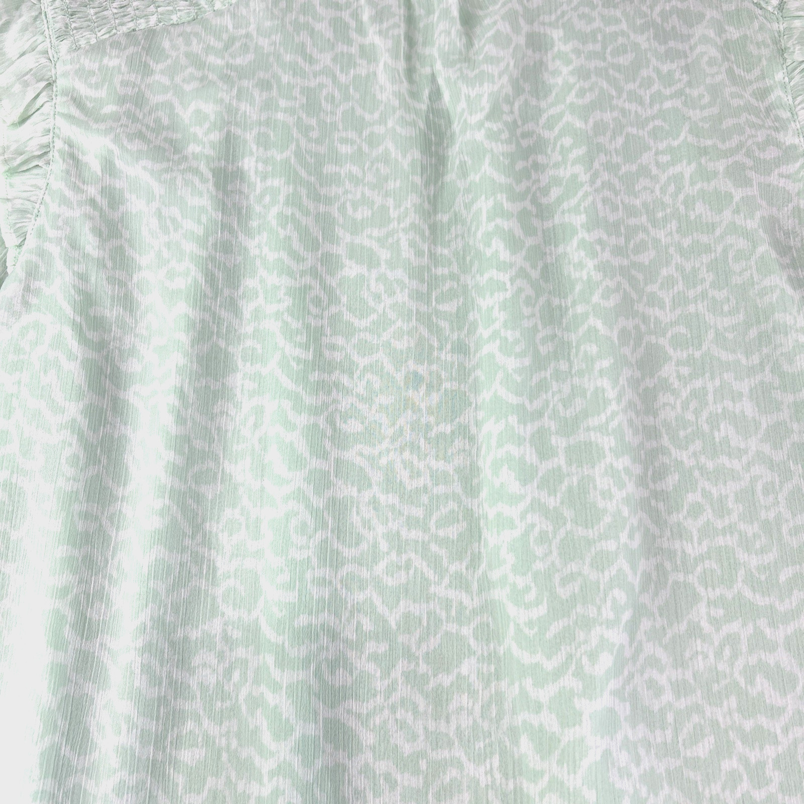 LOFT Blouse Small Smock Green Long Sleeve Keyhole Lined Lightweight Cottagecore