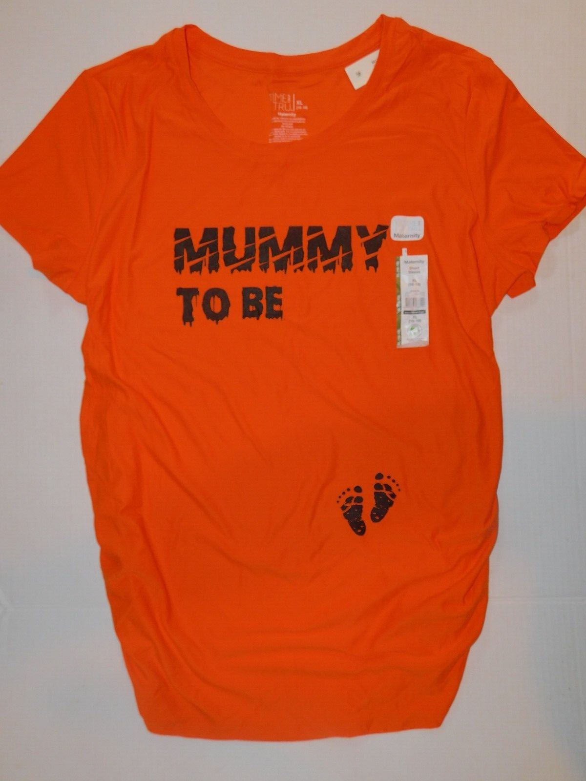 Maternity Shirt XL 16 18 Halloween Orange Mummy To Be Top