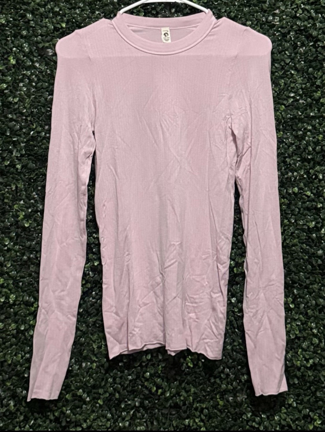 NWT FREE PEOPLE So Soft Seamless Modal Long Sleeve Top XS/S ORCHID VEIL/LT PINK