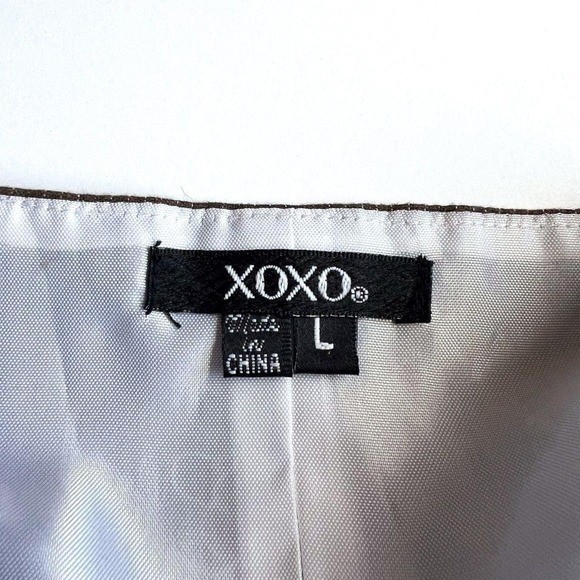 Y2K XOXO Brown Halter Top