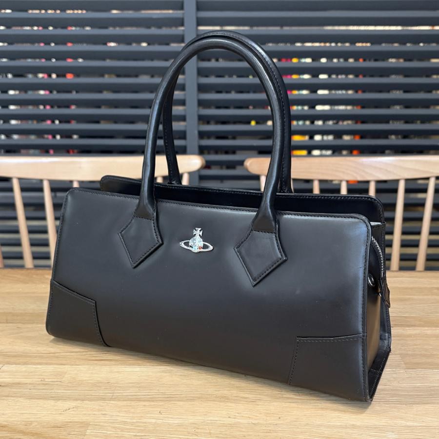 Vivienne Westwood Black PU Leather Handbag Boston Bag Ladies 335x16cm (Ages 14+)