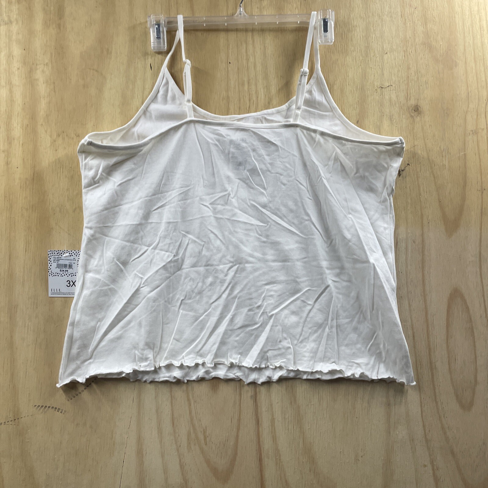 Elle Lingerie 3XL Cream Colored Camisole Top 95% Cotton 5% Spandex ZZ13