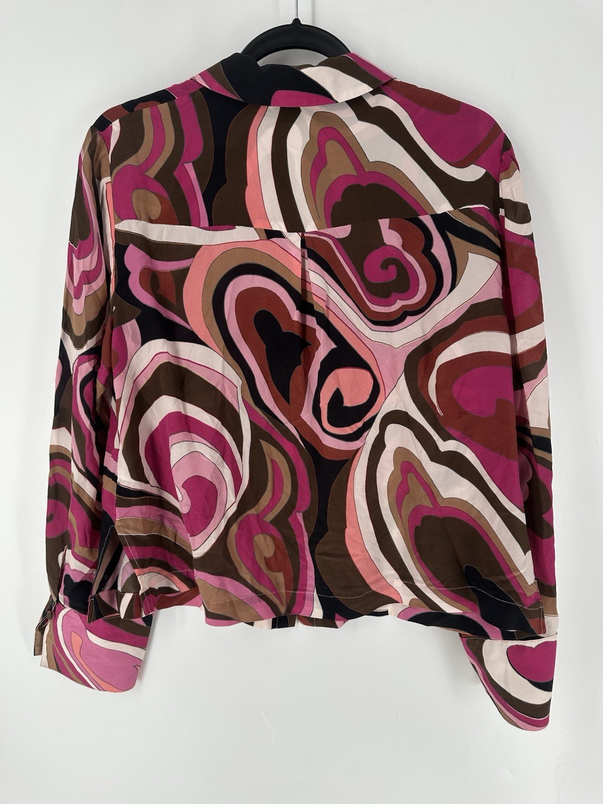 Rixo Havan Marble Pink Silk Shirt Women’s 6 Read
