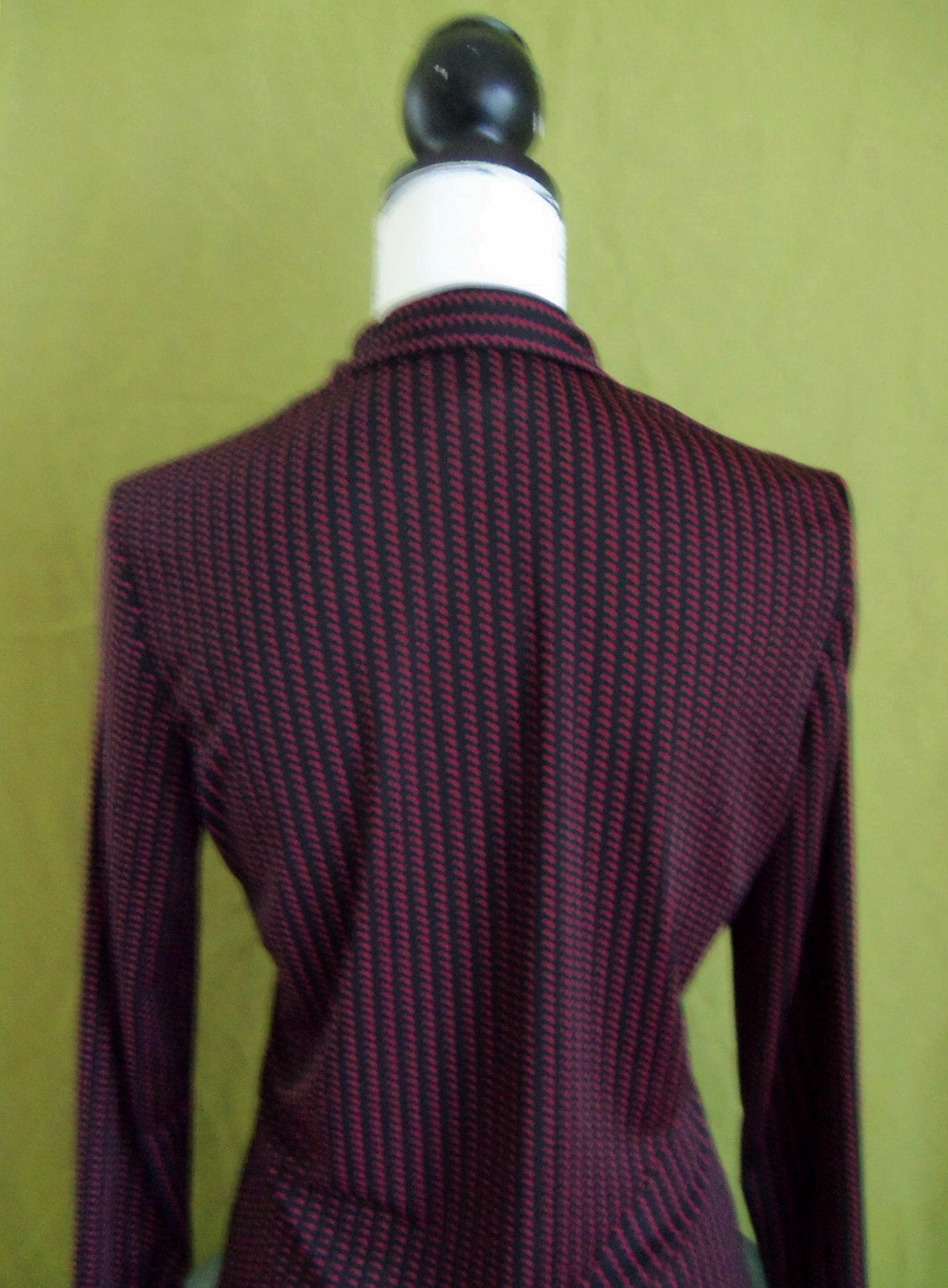 90s/Y2K Express pink dot pattern on black polyester blouse. Sz. M.