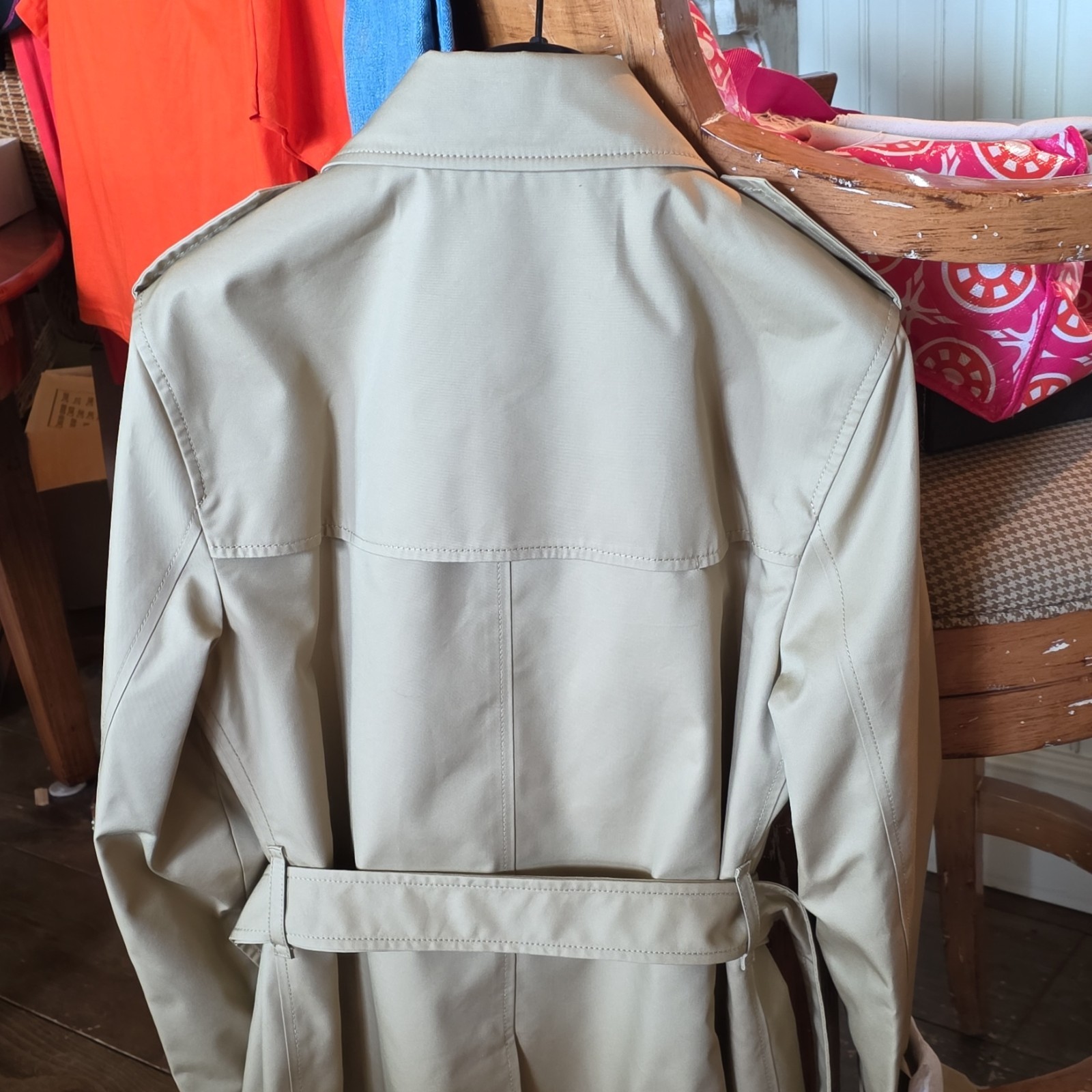 COACH Khaki Belted Double-Breasted Trench Coat Women’s Regular Size M