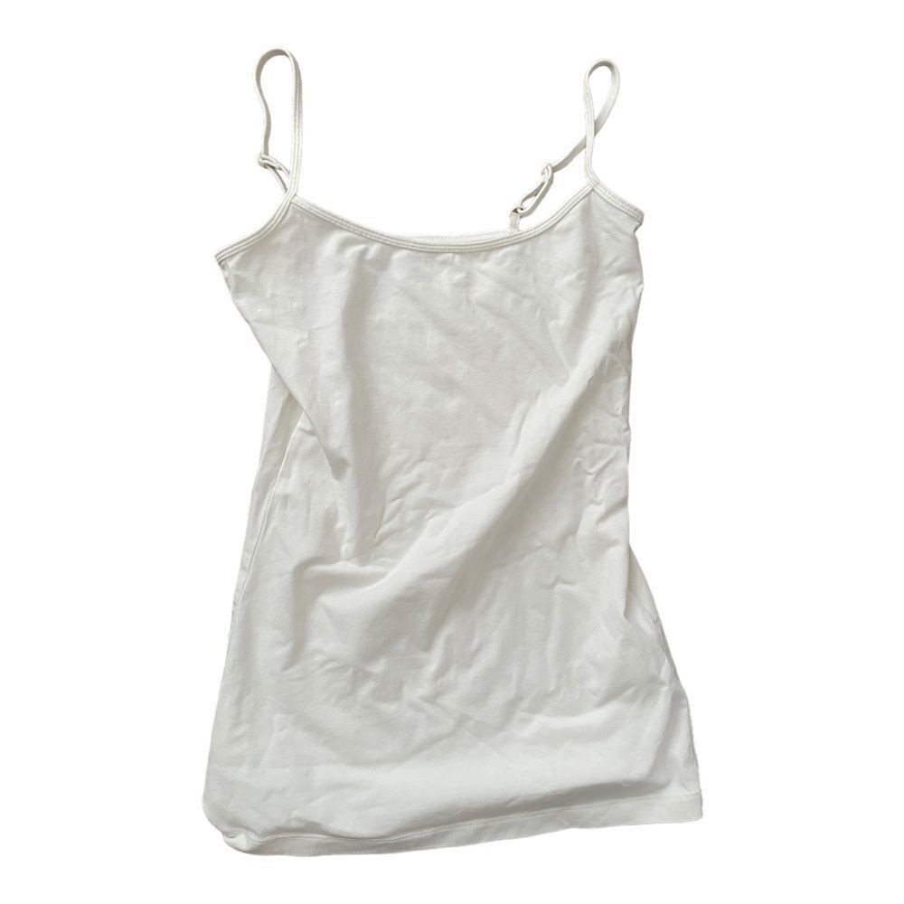 Halogen Women’s White Cotton Blend Adjustable Strap Camisole, Size XXS