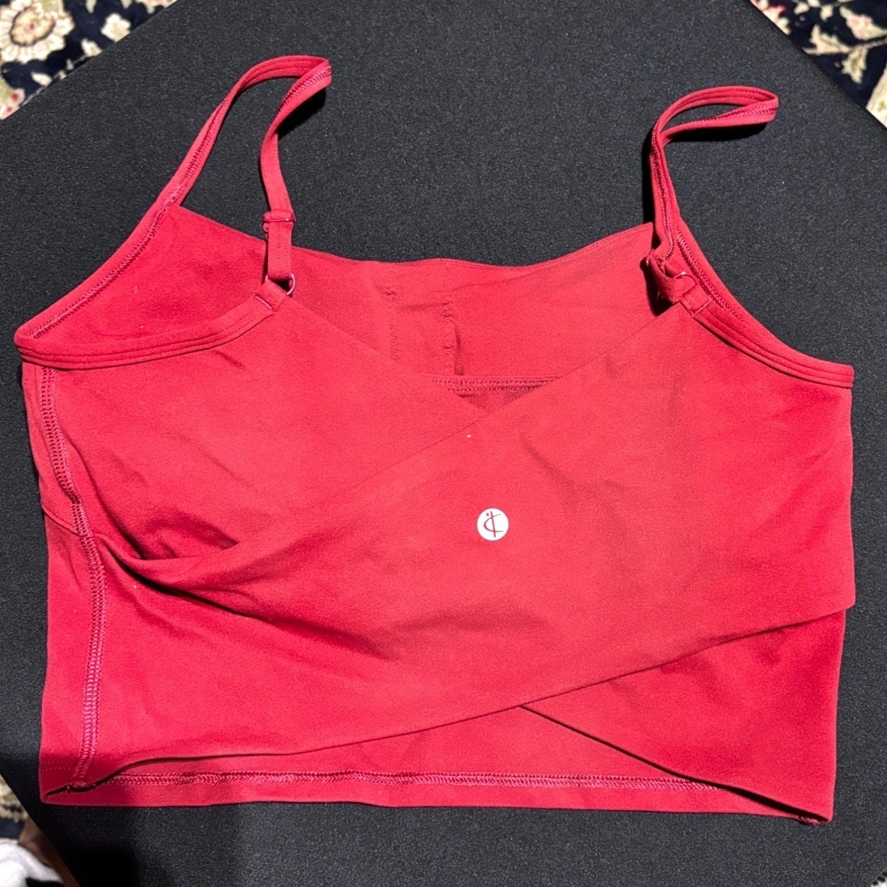Colorfulkoala Red Dreamlux Crop Tank Tops with Built in Bra Adjustable Spaghetti