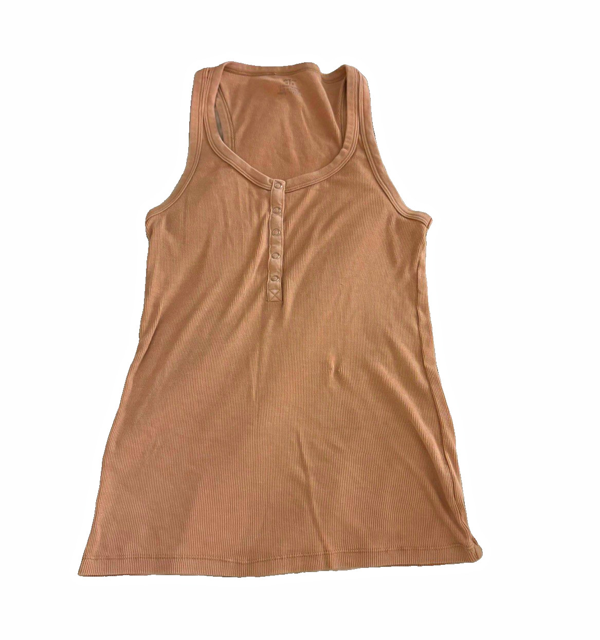 Aerie Women’s M Brown Solid Knit Scoop Neck Henley Button Tank Top