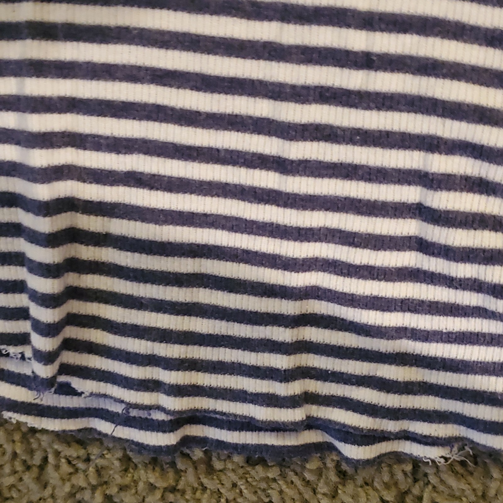 Aerie Women’s Blue/White Striped Knit Crew Neck Long Sleeve T-Shirt S