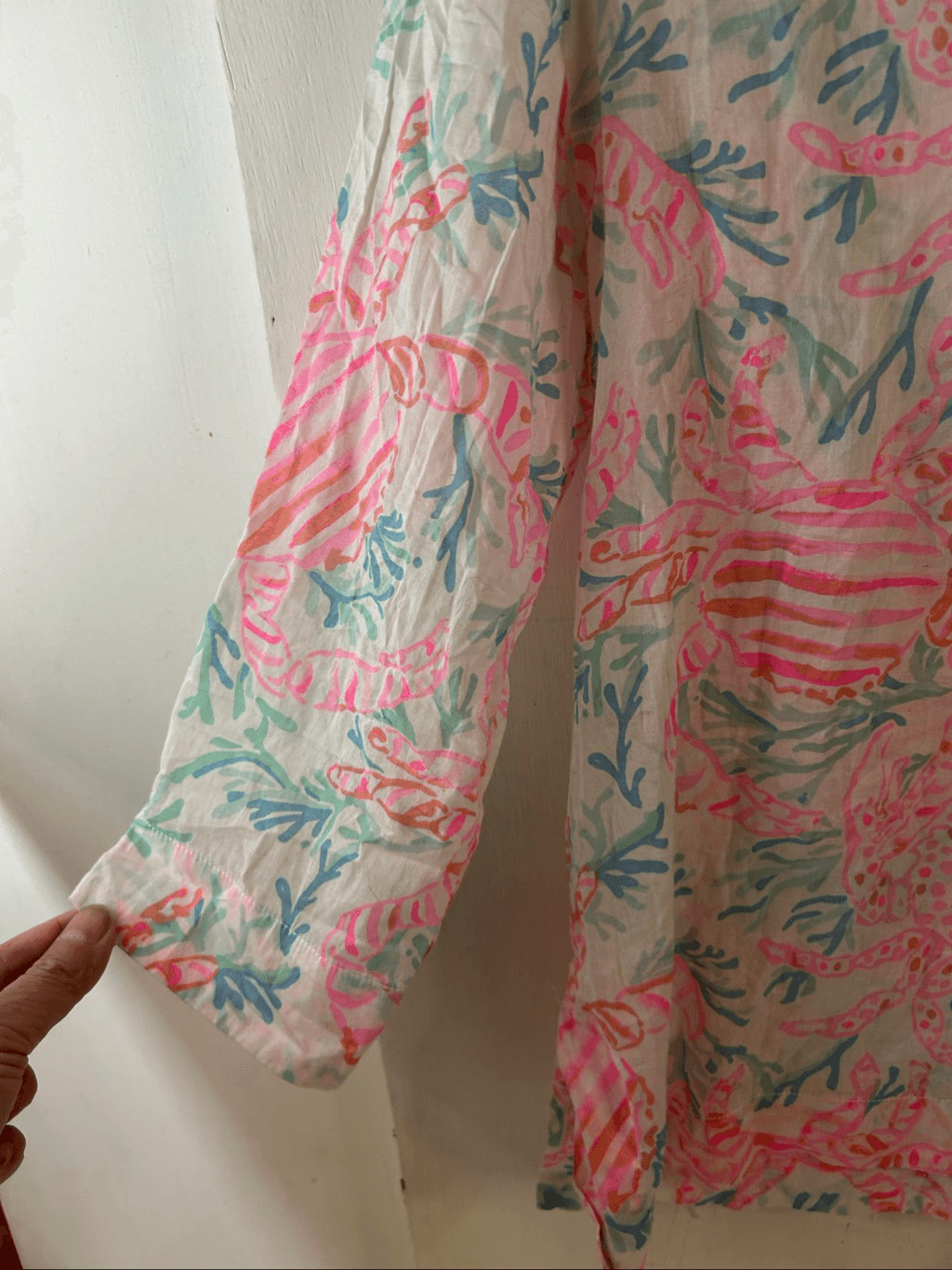 Lilly Pulitzer Amelia Island top pink crab rn#88189 shirt