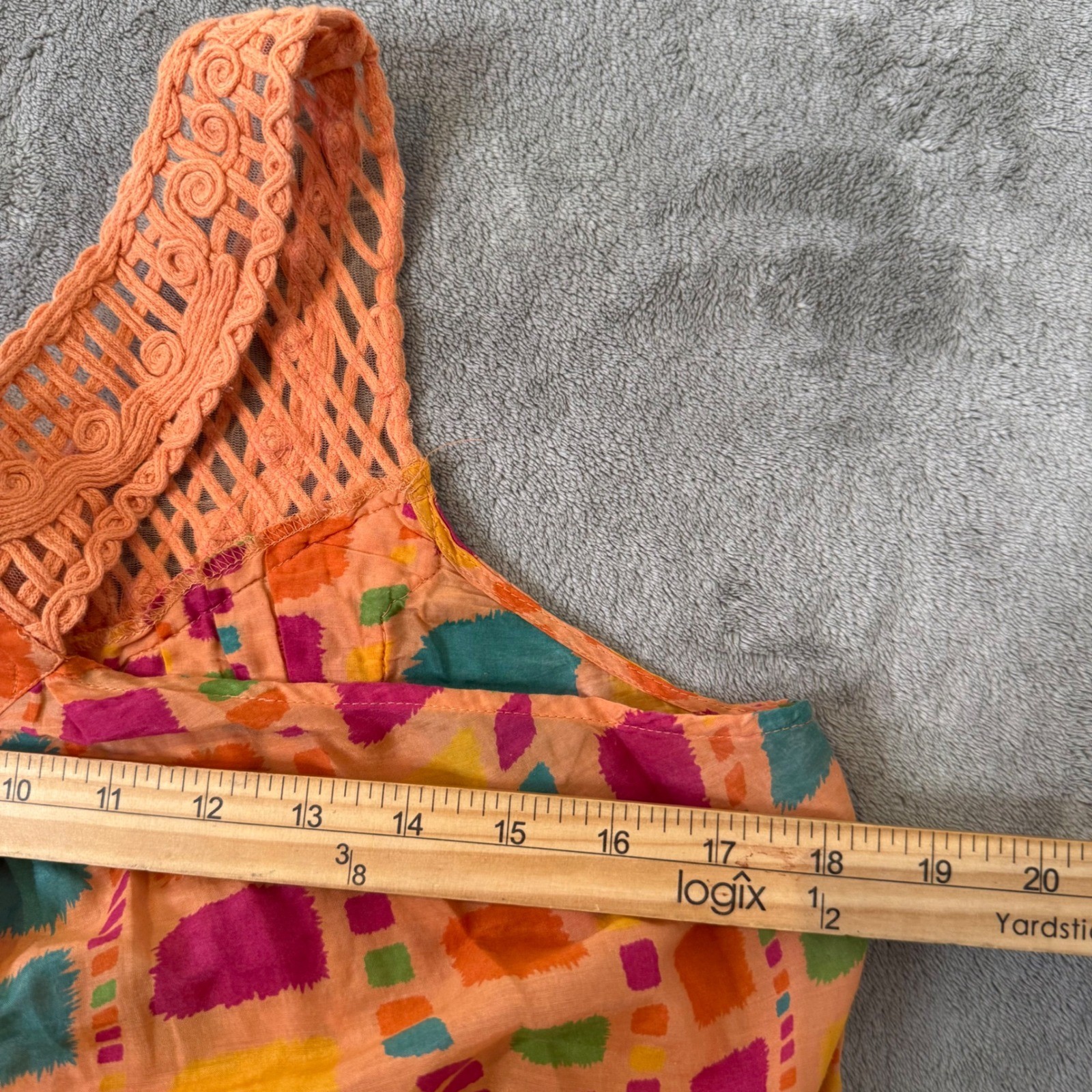 Art To Wear Silk Blend Crochet Tunic Top BOHO Geometric Womens M Eclectic