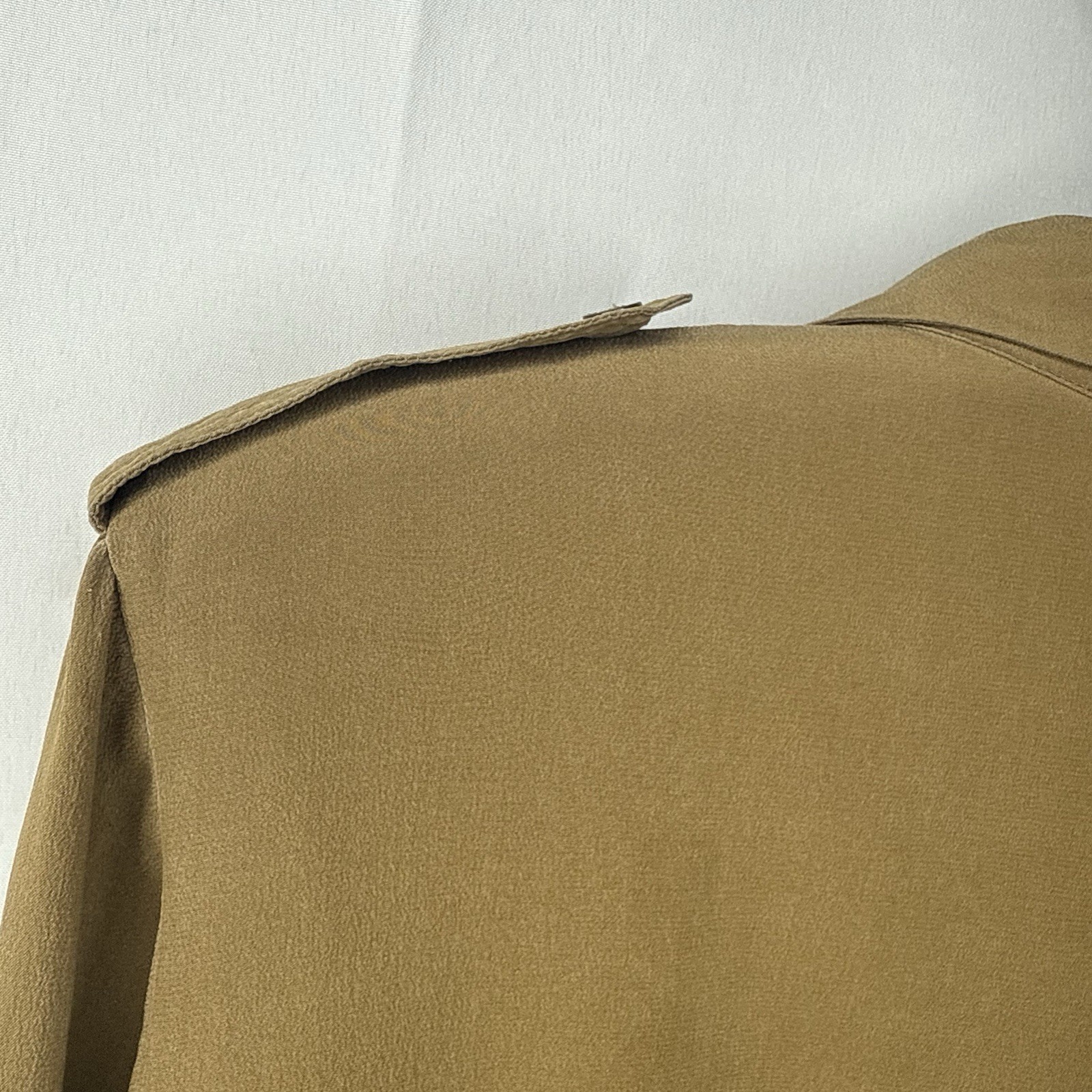Vintage Celine 100% Silk Button Up Blouse US 10 EU 42 Epaulettes France *READ