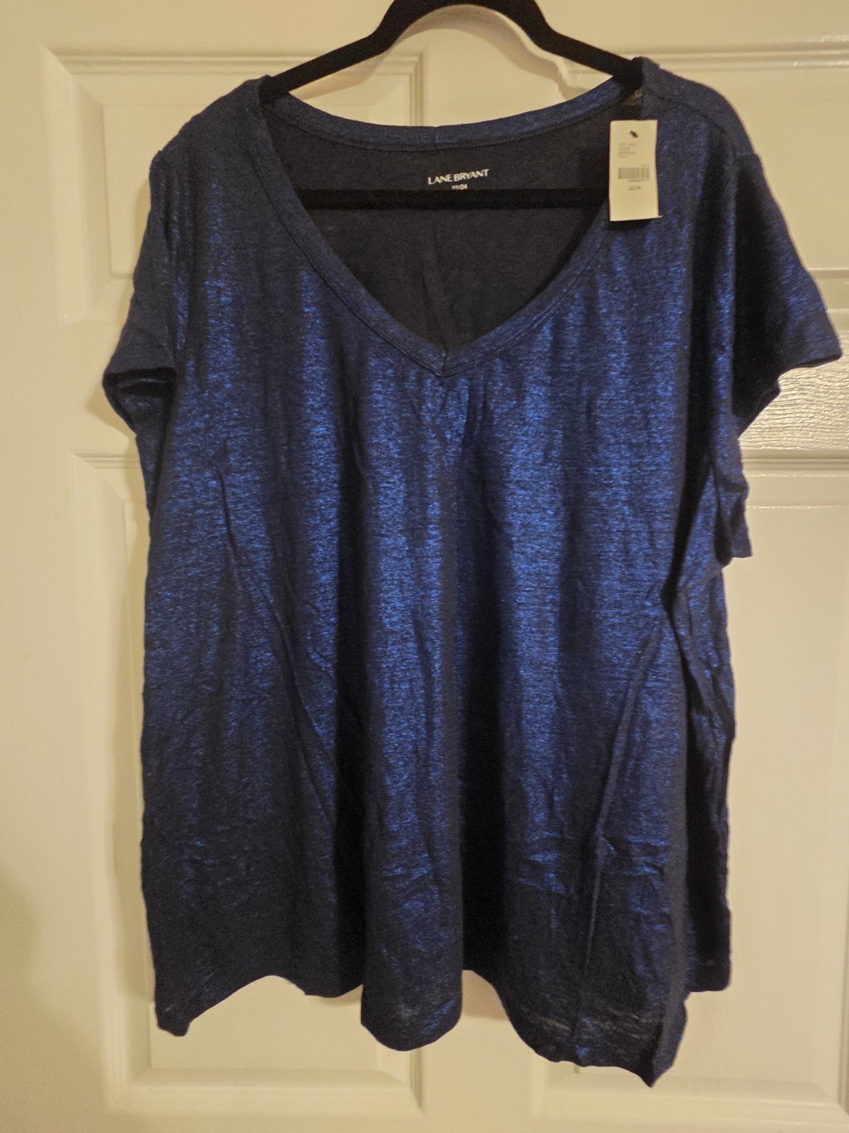 Lane Bryant Blue Sparkly Short Sleeve Top 22/24 NWT