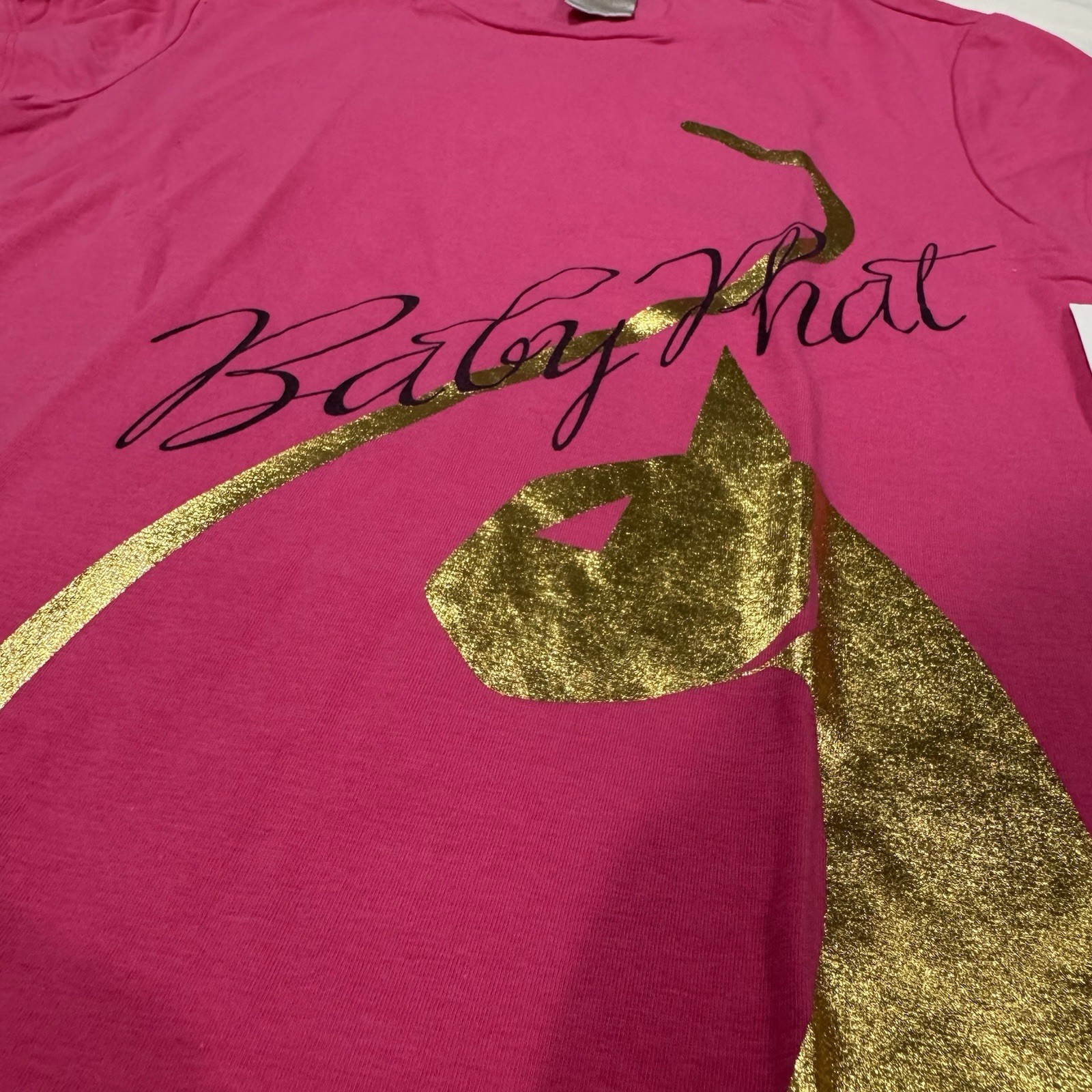 Baby Phat Jean CO Hot Pink Short Sleeve Shirt Size L NWT