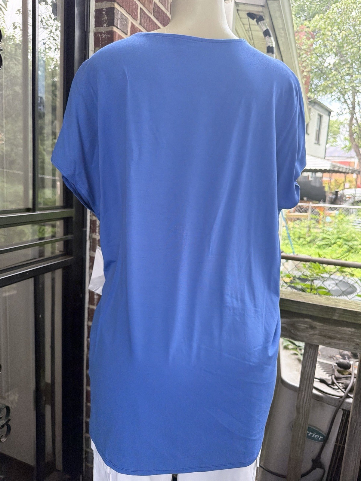 NWT Chicos Tunic Top Size 3P/XL Touch Of Cool Wedge Seafaring Blue Stretch