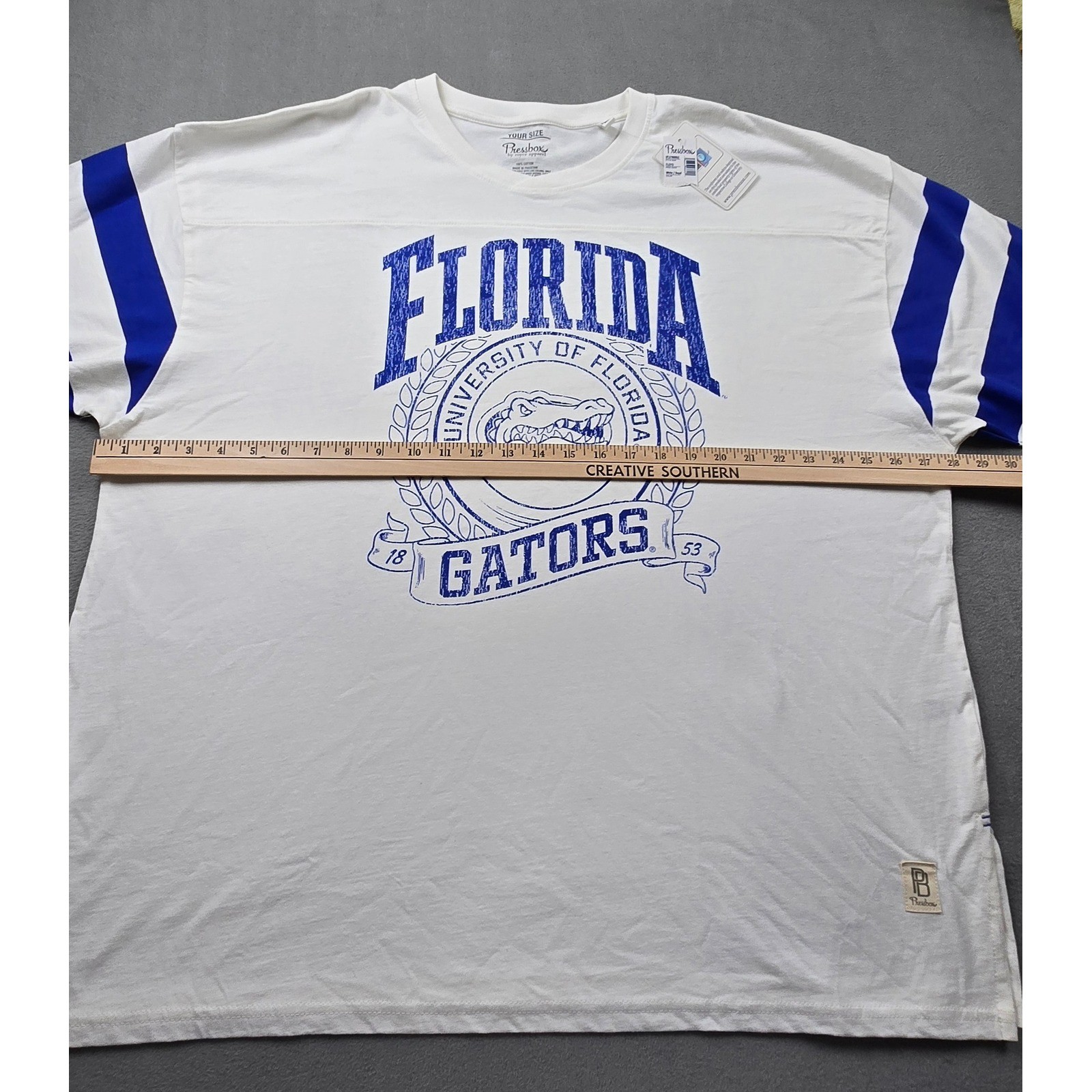 Pressbox Florida Gators T-Shirt OS Oversized White Royal Blue Floyd UFL61960BGU
