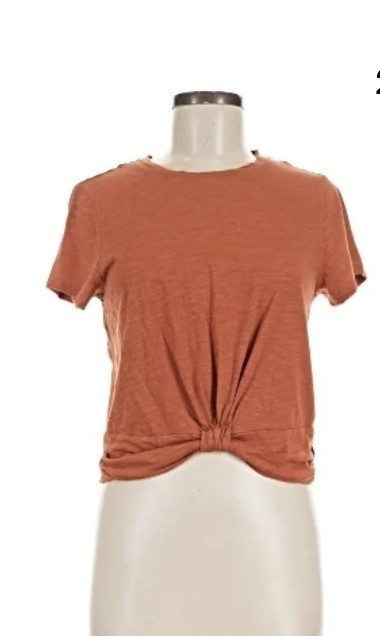 Sanctuary Women’s L Rust Dream on Twist Short Sleeve Crew Neck Tee