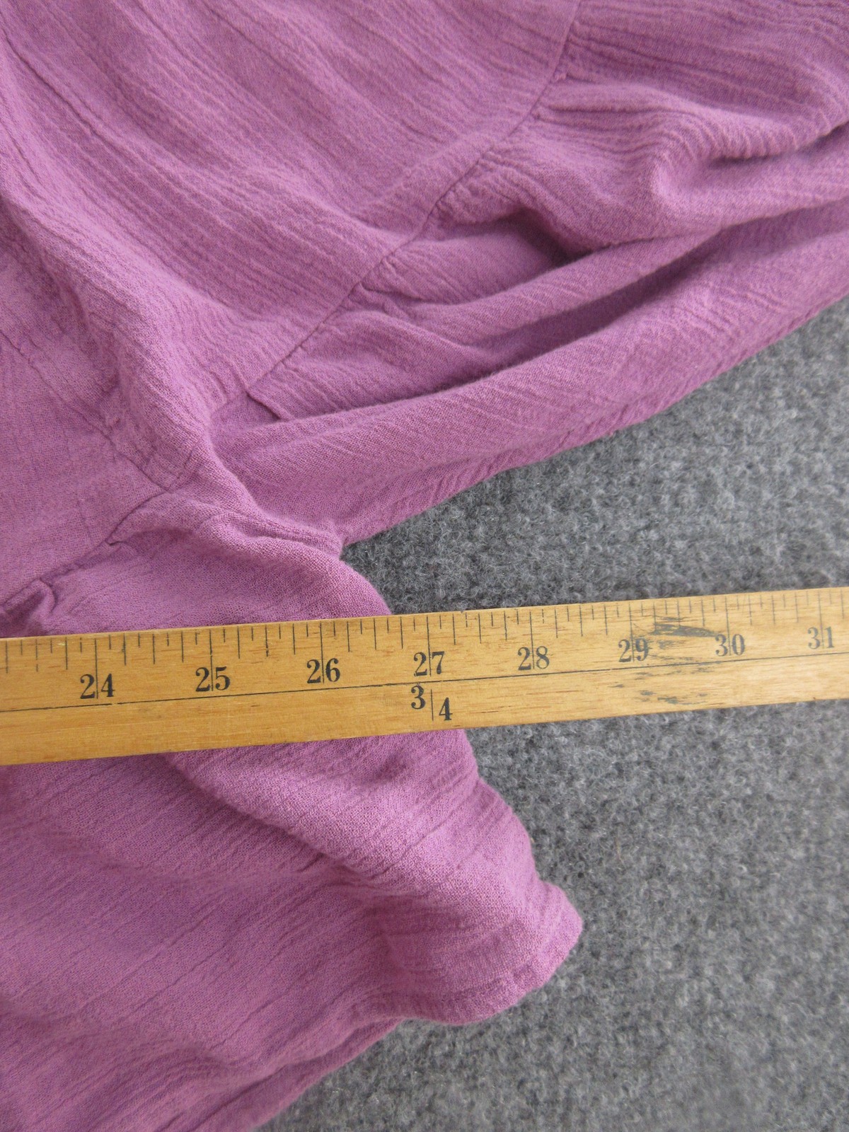 Free People Blouse Womens Small Purple Ruffle Hem Balloon Sleeve Scoop Neck Boho