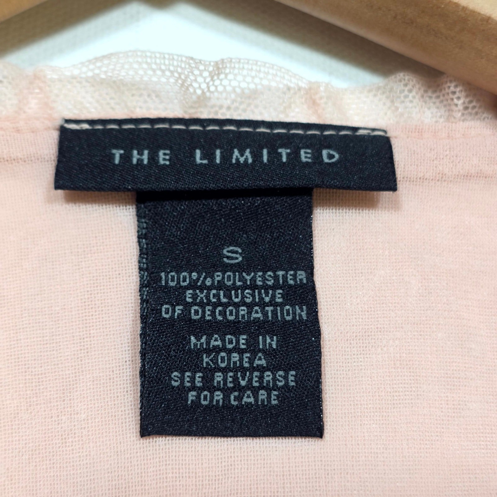 The Limited Top Womens S Pink Ruched Mesh V-Neck Sleeveless Ruffle Trim Blouse